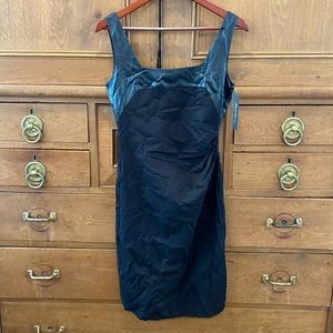 Kenneth Cole faux leather ponte dress